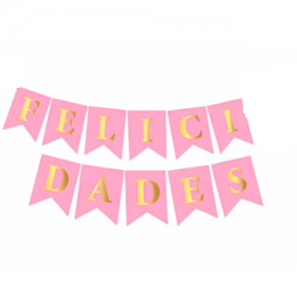 Banderin "Felicidades" ROSA