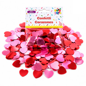 Confetti corazones rojo y rosa
