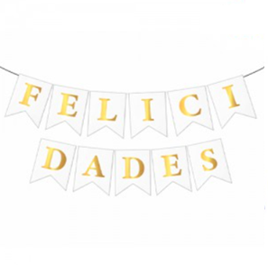 Banderin "Felicidades" BLANCO