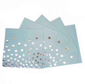 Servilleta CELESTE CON LUNARES PLATEADOS x12 unidades