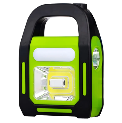 Linterna LED farol reflector recargable solar usb a pilas (HB-9707A-1)