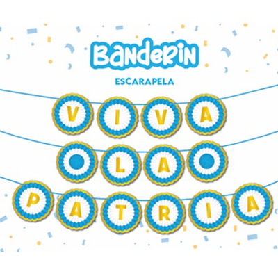Banderín viva la patria stamping x1 unidad