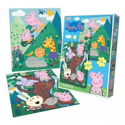 Rompecabezas PEPPA PIG 2 puzzles de 24 y 36 piezas en caja (EPP06352)