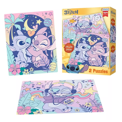 Rompecabezas STITCH 2 puzzles de 24 y 36 piezas en caja (DMD00176)