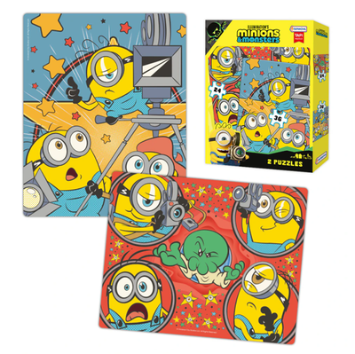 Rompecabezas MINIONS 2 puzzles de 24 y 36 piezas en caja (UMN10354)