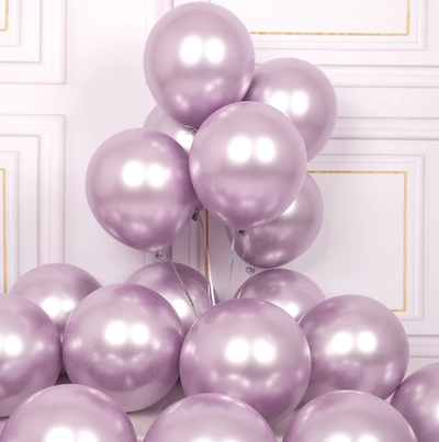 Globo cromado lila 12" x5 unidad