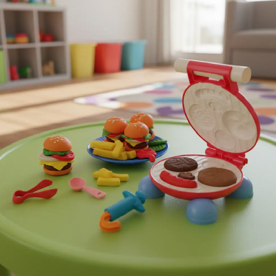 Máquina de hamburguesas con masa PLASTI KIDS