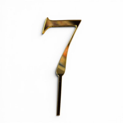 Topper acrílico número 7 DORADO ESPEJADO
