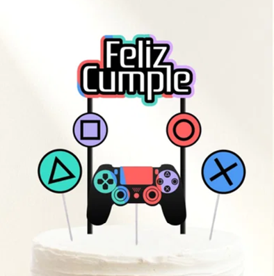 Topper silueta Gamer videojuego