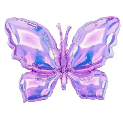 Globo mariposa iridiscente lila 60x45cm