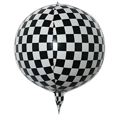 Globo esfera 4D cuadritos carrera 22" x1 unidad