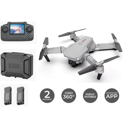 Drone portátil cuadricoptero doble cámara 4K HD wifi con control remoto con pantalla (2711)