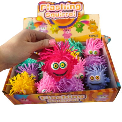Squishy inflable monstruito con pinches y luz x1 unidad