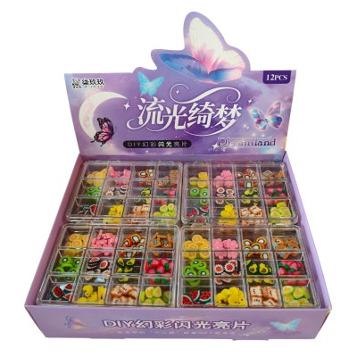 Set de fimos kawaii 3D para decorar uñas en cajita