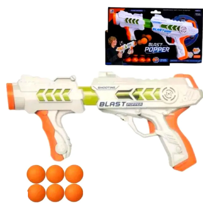 Pistola lanza pelotas con luz y sonido 45x18cm en blister