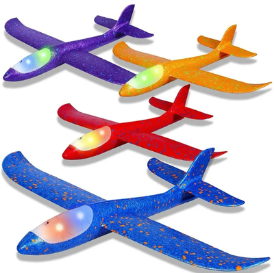Avión planeador de telgopor con luz led 40cm