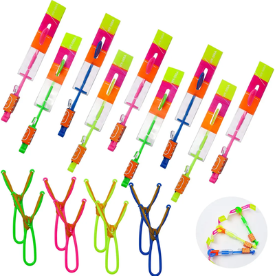 Juguete volador led con lanzador rocket power x5 unidades (ideal para sorpresitas)