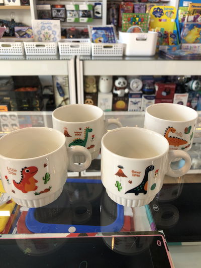 Taza de cerámica apilable DINO x4 unidades (AA0025)