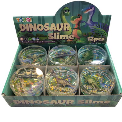Slime con mini DINOSAURIO en pote 10x5cm surtido x1 unidad