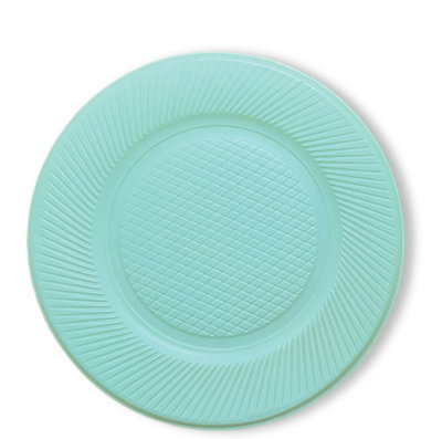 Plato plástico descartable VERDE PASTEL/AQUA x25 unidades 