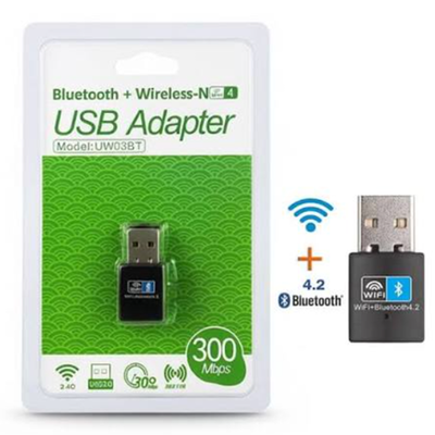 Mini placa USB/WIFI y BLUETOOTH 300 Mbps en blister (7387)