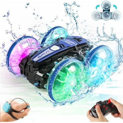 Auto acrobático acuático a control remoto con giro 360 y pulsera de mando inalámbrico
