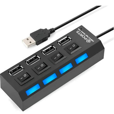Multiplicador 2.0 hub 4 puertos USB en caja (CM288)