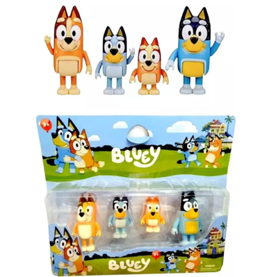 Muñeco en blister BLUEY x4 unidades