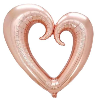 Globo corazón CALADO ROSA GOLD 45cm aprox. 