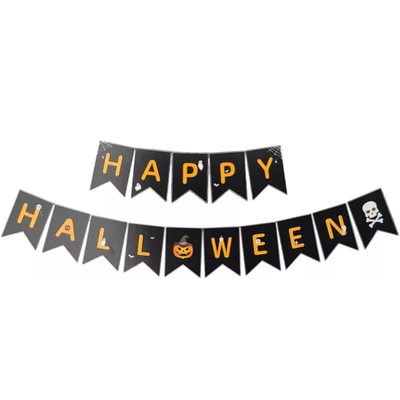Banderín Happy Hallowen NEGRO