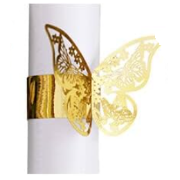 Pulsera mariposa de papel DORADO x12 unidades