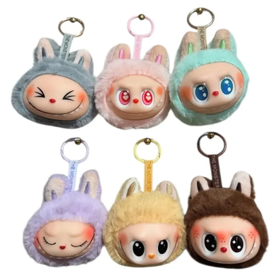 Cabeza peluche labubu con sonido y luz a pilas