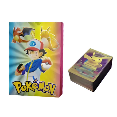 Cartas pokemón en CAJITA MULTICOLOR METALIZADAS x 25 cartas