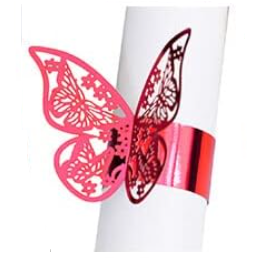 Pulsera mariposa de papel ROJO x12 unidades