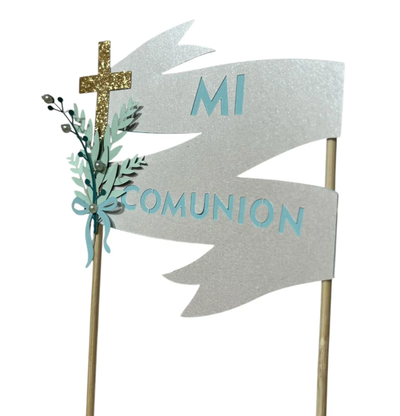 Cake topper Mi Comunión CELESTE