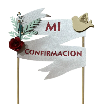 Cake topper Mi Confirmación ROJO