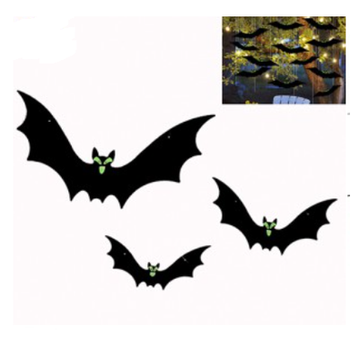 Set murciélagos brillan en la oscuridad x4 unidades halloween
