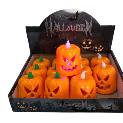 Velón led 6cm CALABAZA halloween (incluye pila)