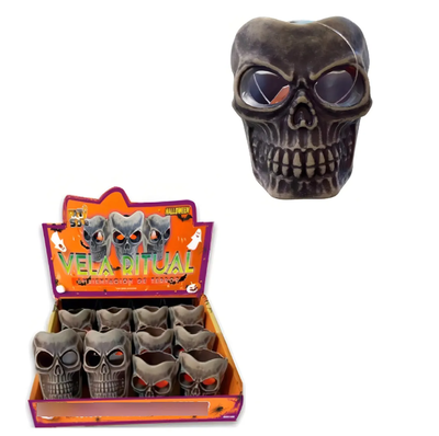 Velón led calavera 6cm halloween (incluye pila)