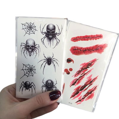 Tatuajes temporales HALLOWEEN x1 plancha 12x6,8cm