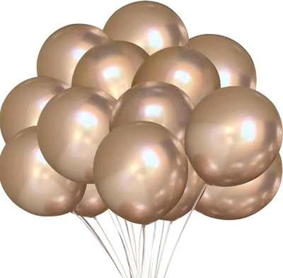 Globo cromado champagne 10" x5 unidades
