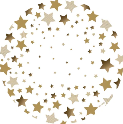 Plato de sitio de papel x5 unidades estrellas doradas