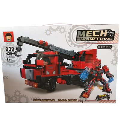 Bloques GRÚA ROJA TRANSFORMERS en caja 429 piezas aprox. (939)