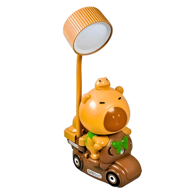 Lámpara infantil LED CAPIBARA EN MOTO recargable con sacapuntas (LED-83062)