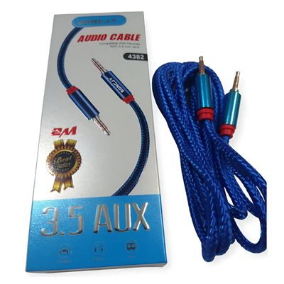 Cable auxiliar 3,5mm 2mts mallado en caja (4382)
