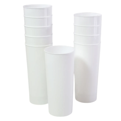 Vaso plástico trago largo BLANCO x5 unidades