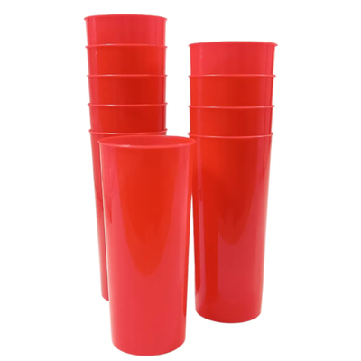 Vaso plástico trago largo ROJO x5 unidades