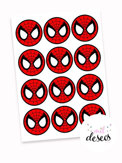 Sticker spiderman x12 unidades