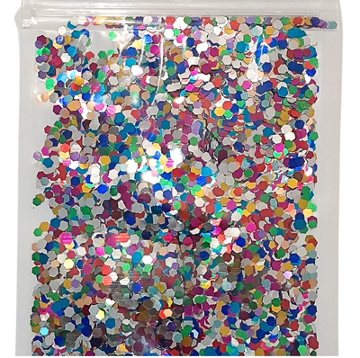 Confetti MINI MULTICOLOR metalizado redondo 4mm de diámetro x15gr