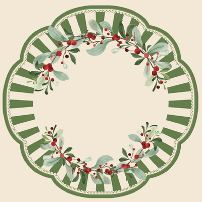 Plato de sitio de papel x10 unidades Navidad Chic
